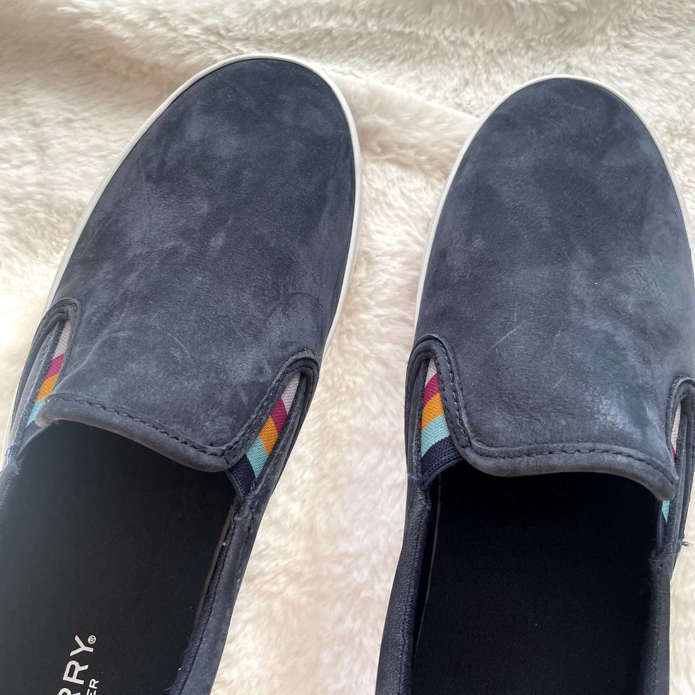 new Sperry Crest Twin Gore Platform Rainbow Stripe Slip On Sneaker size 11 - Picture 3 of 6
